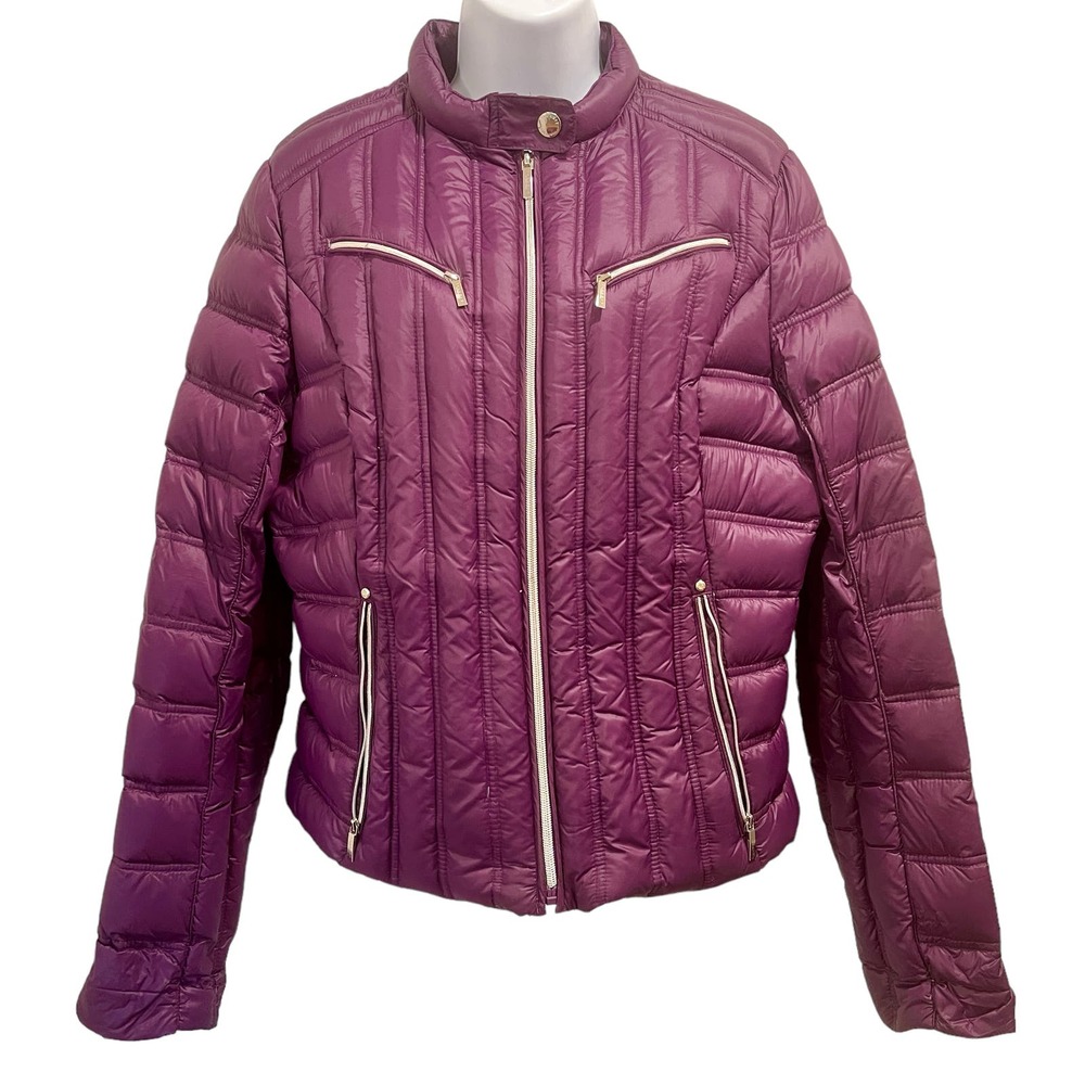 Laundry By Shelli Segal Puffer Jacket Lightweight Womens XL Purple 0,0,1:S-1450